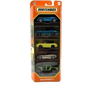 Matchbox Blue Highways II Diecast 5‑Pack • Sports Cars & Jeep • New Sealed